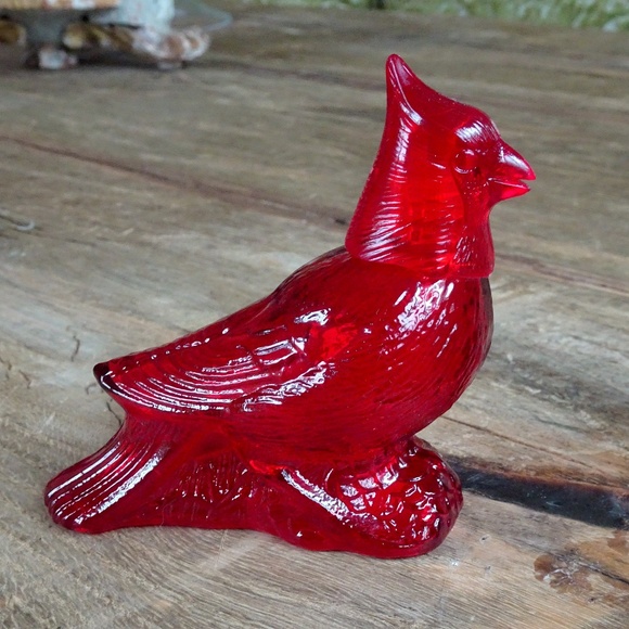 Vintage 1970s Avon Red Glass Cardinal Empty Perfume Bottle Decor - Bottle Only! - Picture 7 of 9